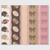 Coquette Football Bows Leopard Pattern (10) ラッピングペーパー (フラット)