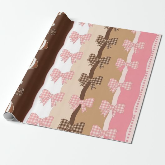 Coquette Football Bows Leopard Pattern (11) ラッピングペーパー (アンロールド)