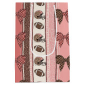 Coquette Football Bows Leopard Pattern (2) ミディアムペーパーバッグ (裏面)