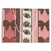 Coquette Football Bows Leopard Pattern (2) ラージペーパーバッグ (裏面)