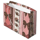 Coquette Football Bows Leopard Pattern (2) ラージペーパーバッグ (裏面アングル)