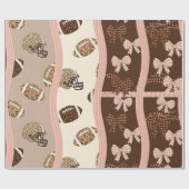 Coquette Football Bows Leopard Pattern (4) ラッピングペーパー (フラット)