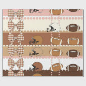 Coquette Football Bows Leopard Pattern (5) ラッピングペーパー (フラット)