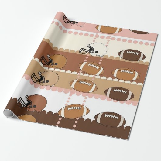 Coquette Football Bows Leopard Pattern (5) ラッピングペーパー (アンロールド)