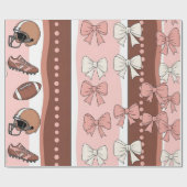 Coquette Football Bows Leopard Pattern (7) ラッピングペーパー (フラット)