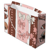 Coquette Football Bows Leopard Pattern (7) ラージペーパーバッグ (裏面アングル)