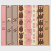 Coquette Football Bows Leopard Pattern (8) ラッピングペーパー (フラット)