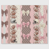 Coquette Football Bows Leopard Pattern (9) ラッピングペーパー (フラット)