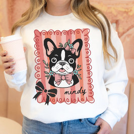Coquette French Bulldog Pet Owner Hand Drawn Gift スウェットシャツ