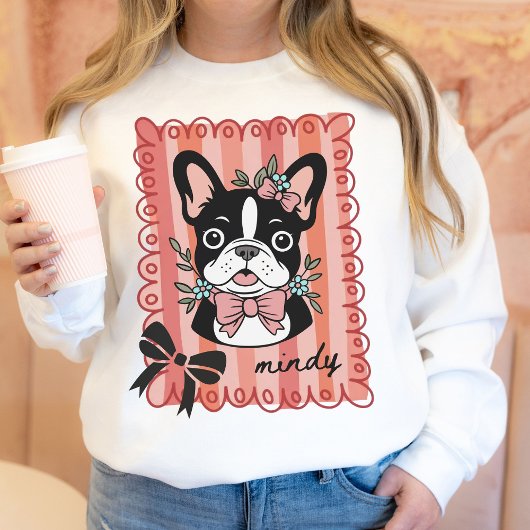 Coquette French Bulldog Pet Owner Hand Drawn Gift スウェットシャツ