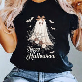Coquette Ghost Halloween Flower Ghost Spooky Tシャツ