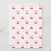 Coquette Gingham Cherry First 1st Birthday Party 招待状 (裏面)