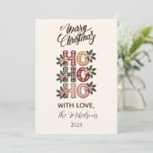 Coquette Gingham Ho Ho Ho Christmas シーズンカード (スタンド正面)