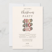 Coquette Gingham Ho Ho Ho Christmas 招待状 (正面)