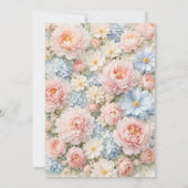 Coquette Girly Pink Bow Floral Baby Shower 招待状 (裏面)