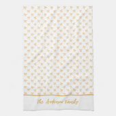 Coquette Gold Sparkle Bow  キッチンタオル (縦)