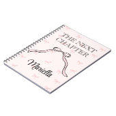 Coquette Graduate Personalized Pink Bow Diary ノートブック (左側)