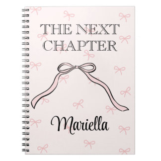 Coquette Graduate Personalized Pink Bow Diary ノートブック