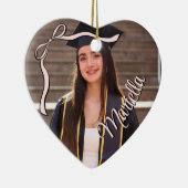 Coquette Graduate Pink Bow Graduation Class Year セラミックオーナメント (右)
