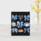 Coquette Hanukkah Bow Jewish Bow Menorah Bow Women カード (黄色い花)