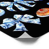 Coquette Hanukkah Bow Jewish Bow Menorah Bow Women ポスター (角)