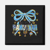 Coquette Hanukkah Bow Jewish Bow Menorah Bow Women マグネット (正面)