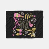 Coquette Happy New Year 2026 Champagne New Year's  フリースブランケット (正面(横))