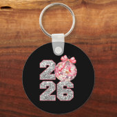 Coquette Happy New Year Party 2026 Family Women Gi キーホルダー (正面)