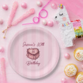 Coquette Heart Birthday Cake Paper Plate ペーパープレート (パーティー)