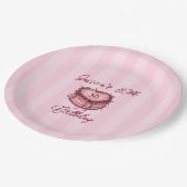 Coquette Heart Birthday Cake Paper Plate ペーパープレート (アングル)