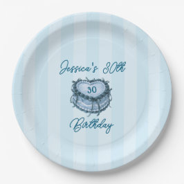 Coquette Heart Birthday Cake Paper Plate ペーパープレート