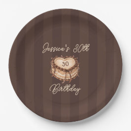 Coquette Heart Birthday Cake Paper Plate ペーパープレート