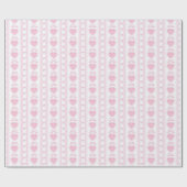 “Coquette Heart & Bow Wrapping Paper – Pink Romant ラッピングペーパー (フラット)