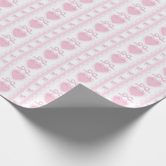“Coquette Heart & Bow Wrapping Paper – Pink Romant ラッピングペーパー