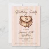 Coquette Heart Cake Birthday 招待状 (正面)