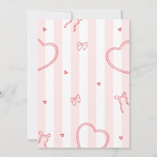 Coquette Heart First Birthday Invitation 招待状 (裏面)