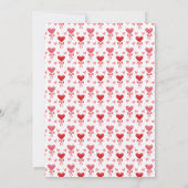 Coquette Hearts & Bows Wedding Save the Date 案内状 (裏面)