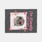 Coquette I'm Literally Just A Girl Funny Sad Hamst フリースブランケット (正面(横))