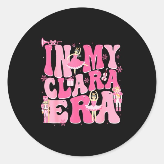 Coquette In My Clara Era Christmas Nutcracker Merr ラウンドシール (正面)