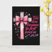 Coquette Jesus Valentine Cross Bow Christian Love  カード (黄色い花)