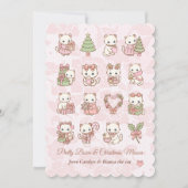 Coquette Kawaii Cat Christmas カード (正面)