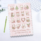 Coquette Kawaii Cat Christmas カード