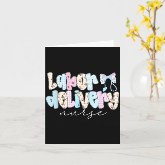 Coquette Labor And Delivery Nurse Crewneck, Bow St カード (黄色い花)