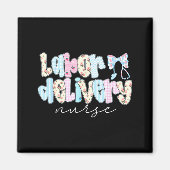 Coquette Labor And Delivery Nurse Crewneck, Bow St マグネット (正面)