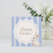 Coquette Lace Doily Bunny Blue Flat Holiday Card シーズンカード (スタンド正面)