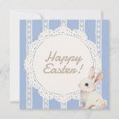 Coquette Lace Doily Bunny Blue Flat Holiday Card シーズンカード (正面)