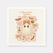 Coquette Lace Ghost Halloween 1st Birthday スタンダードカクテルナプキン (正面)