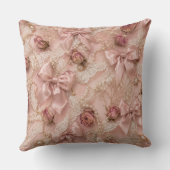 Coquette Lace & Pearls Pillow クッション (裏面)