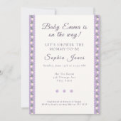 Coquette Lavender Scallop Floral 招待状 (正面)