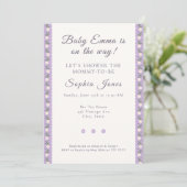 Coquette Lavender Scallop Floral 招待状 (スタンド正面)